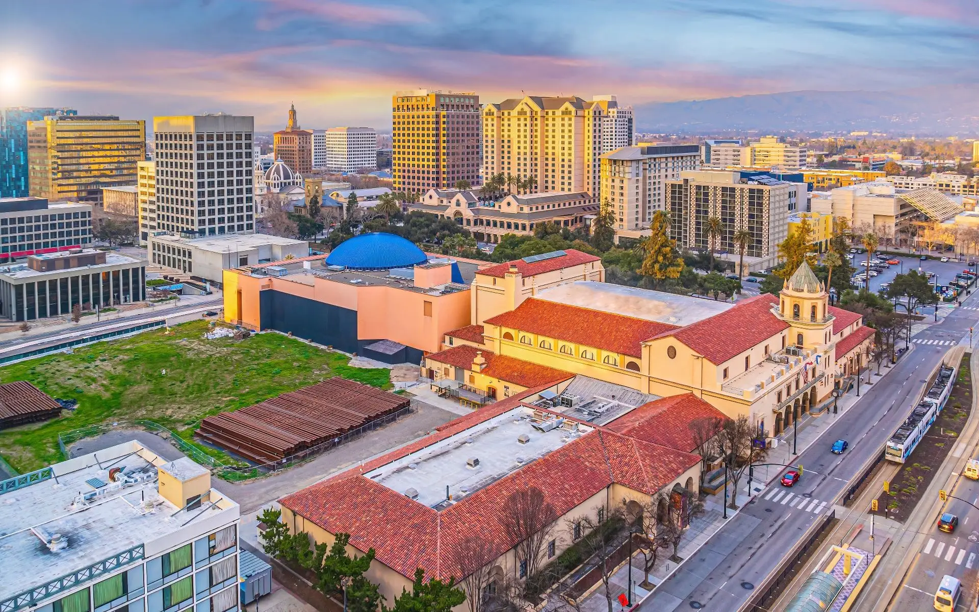 Downtown San Jose at sunset